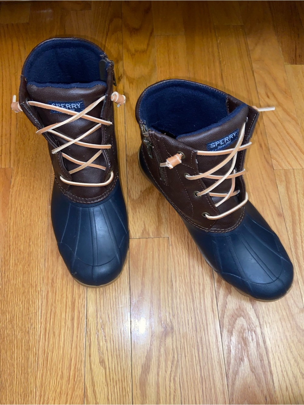 Sperry Navy & Brown Waterproof Lace-Up Boots